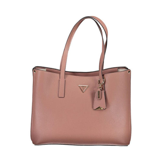 Guess Jeans Pink Polyethylene Handbag Guess Jeans Rosy Brown