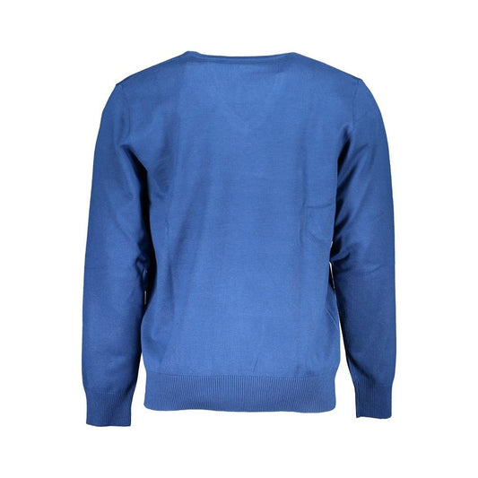 U.S. Grand Polo Blue Nylon Sweater U.S. Grand Polo Steel Blue