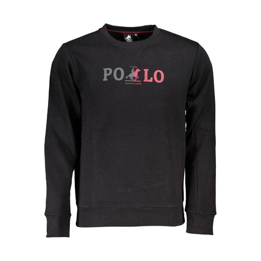 U.S. Grand Polo Chic Crew Neck Fleece Sweatshirt in Black U.S. Grand Polo Dark Slate Gray