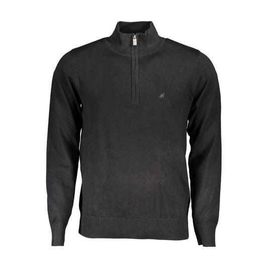 U.S. Grand Polo Elegant Half Zip Sweater with Embroidery Detail U.S. Grand Polo Dark Slate Gray