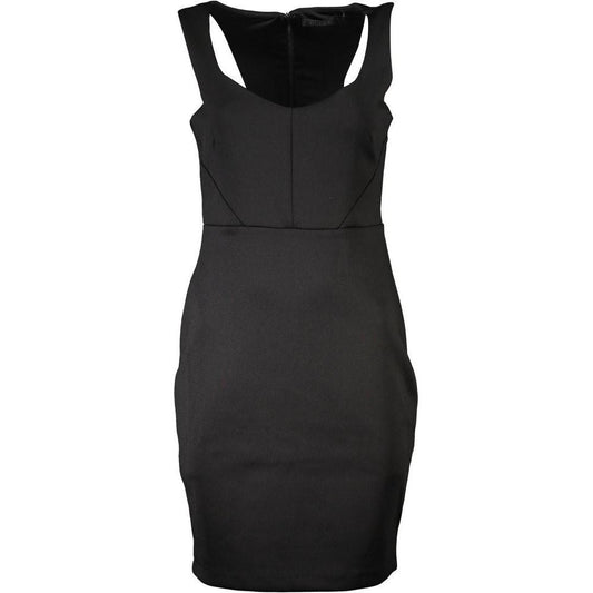Guess Jeans Chic Black Contrast Detail Dress with Wide Neckline Guess Jeans Dark Slate Gray