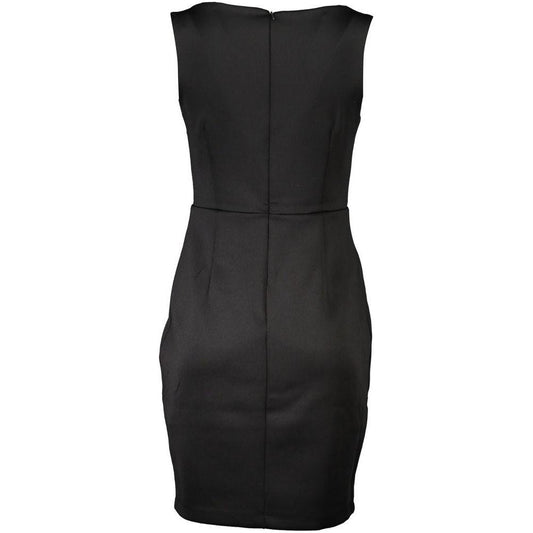 Guess Jeans Chic Black Contrast Detail Dress with Wide Neckline Guess Jeans Dark Slate Gray