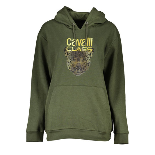 Cavalli Class Green Cotton Sweater Cavalli Class Dark Olive Green