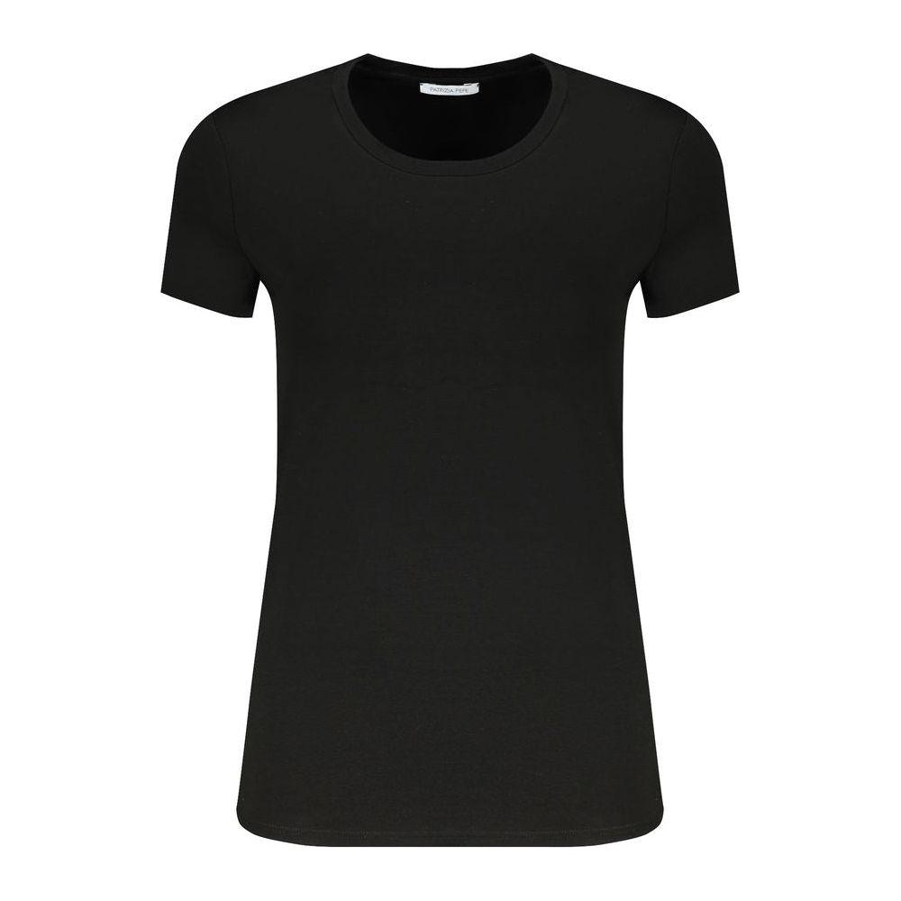 Patrizia Pepe Black Elastane Tops & T-Shirt Patrizia Pepe Black