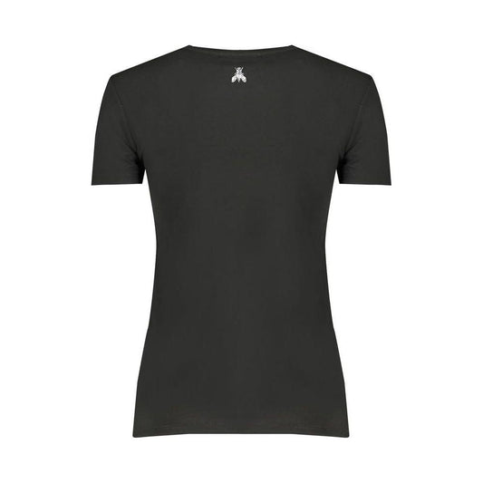 Patrizia Pepe Black Elastane Tops & T-Shirt Patrizia Pepe Dark Slate Gray