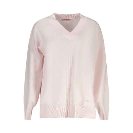 Guess Jeans Pink Acrylic Women Sweater Guess Jeans Light Gray