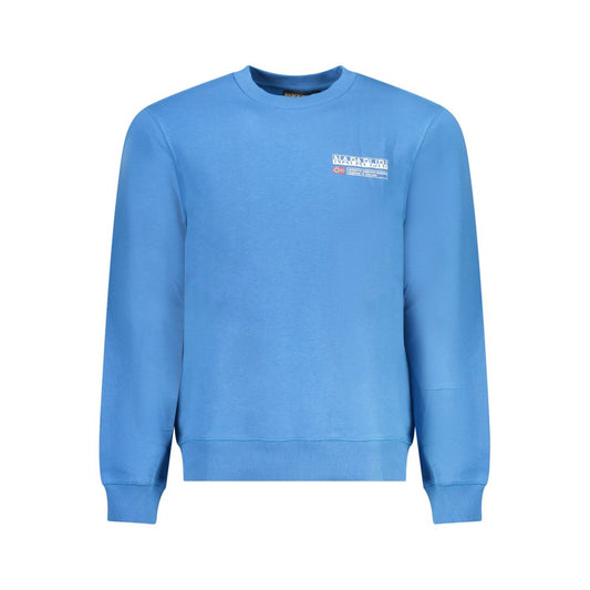 Napapijri Light Blue Cotton Sweater Napapijri Cornflower Blue