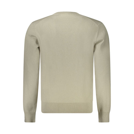 Hugo Boss Beige Cotton Men Sweater Hugo Boss Dark Gray