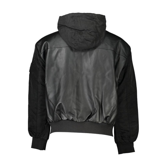 Calvin Klein Sleek Black Hooded Jacket with Contrasting Details Calvin Klein Dark Slate Gray