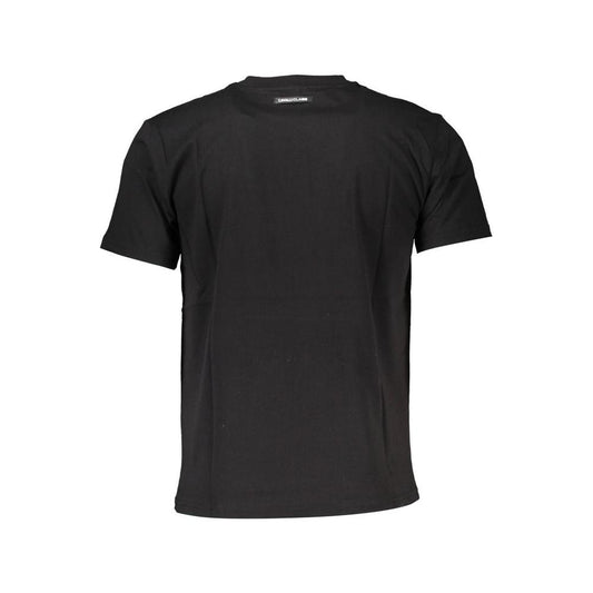 Cavalli Class Black Cotton Men T-Shirt Cavalli Class Dark Slate Gray