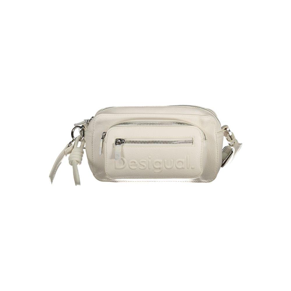 Desigual White Polyethylene Handbag Desigual Gray