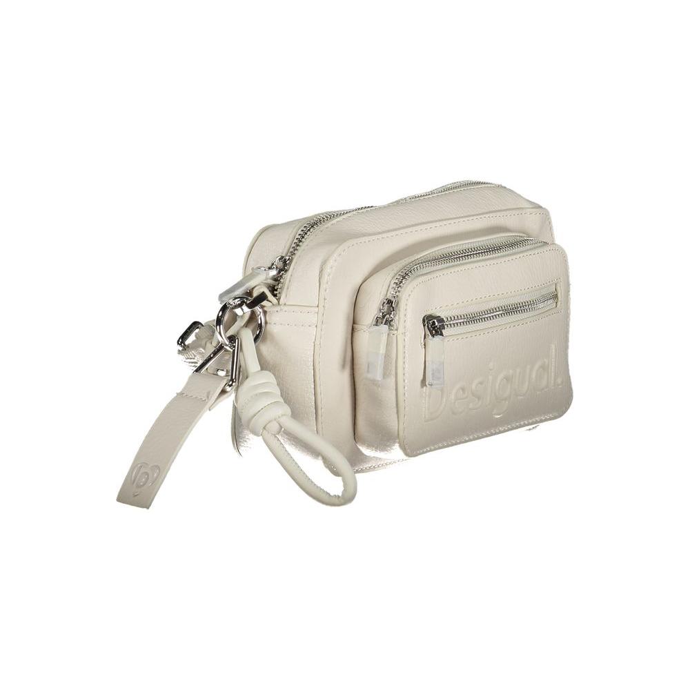 Desigual White Polyethylene Handbag Desigual Gray