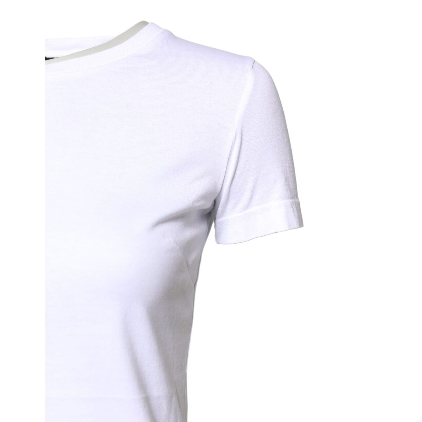 Dolce & Gabbana White Cotton Crew Neck Short Sleeves T-shirt