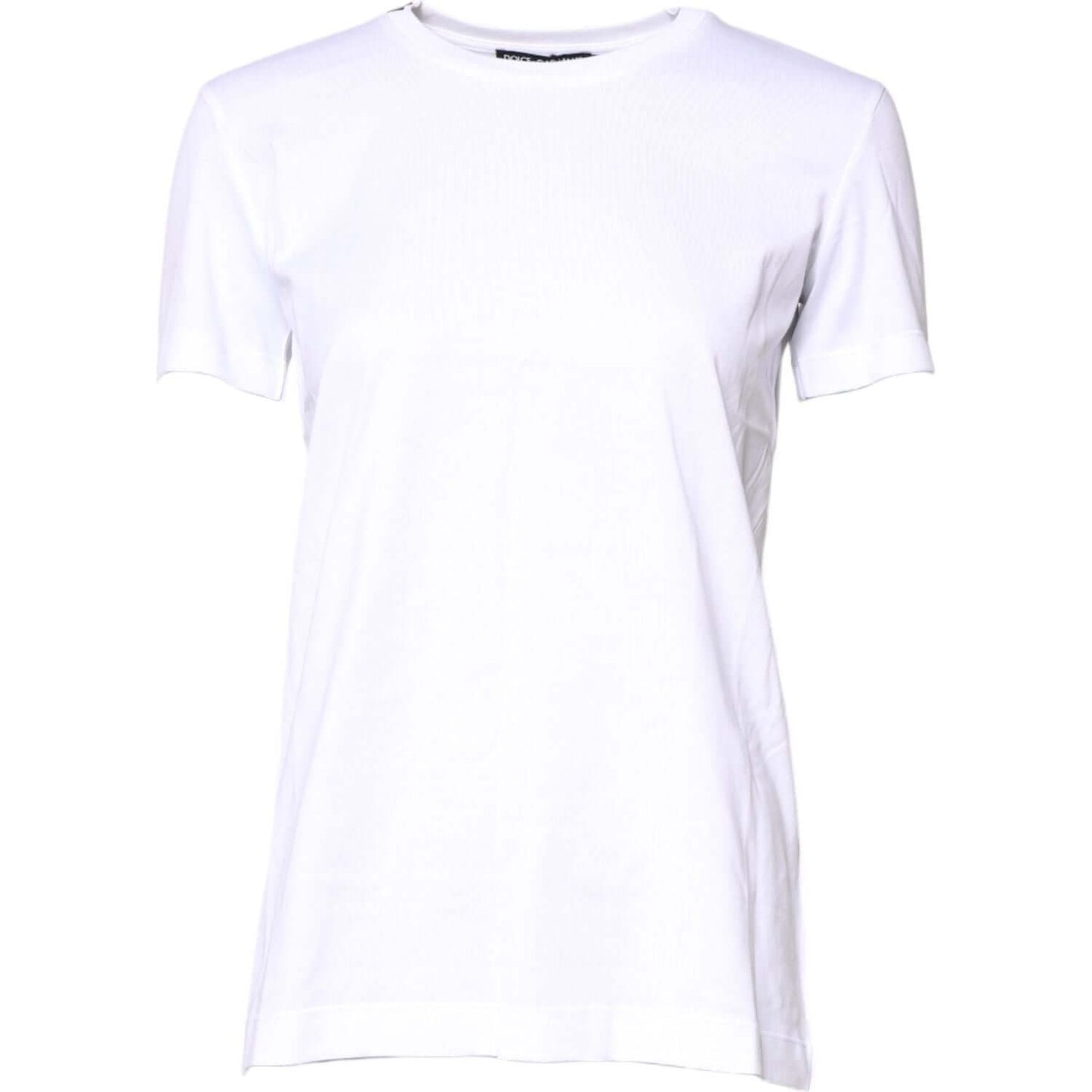 Dolce & Gabbana White Cotton Crew Neck Short Sleeves T-shirt