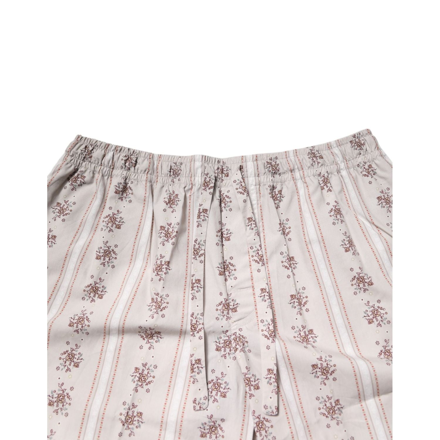 Dolce & Gabbana Beige Floral Print Cotton Men Pajama Set Sleepwear