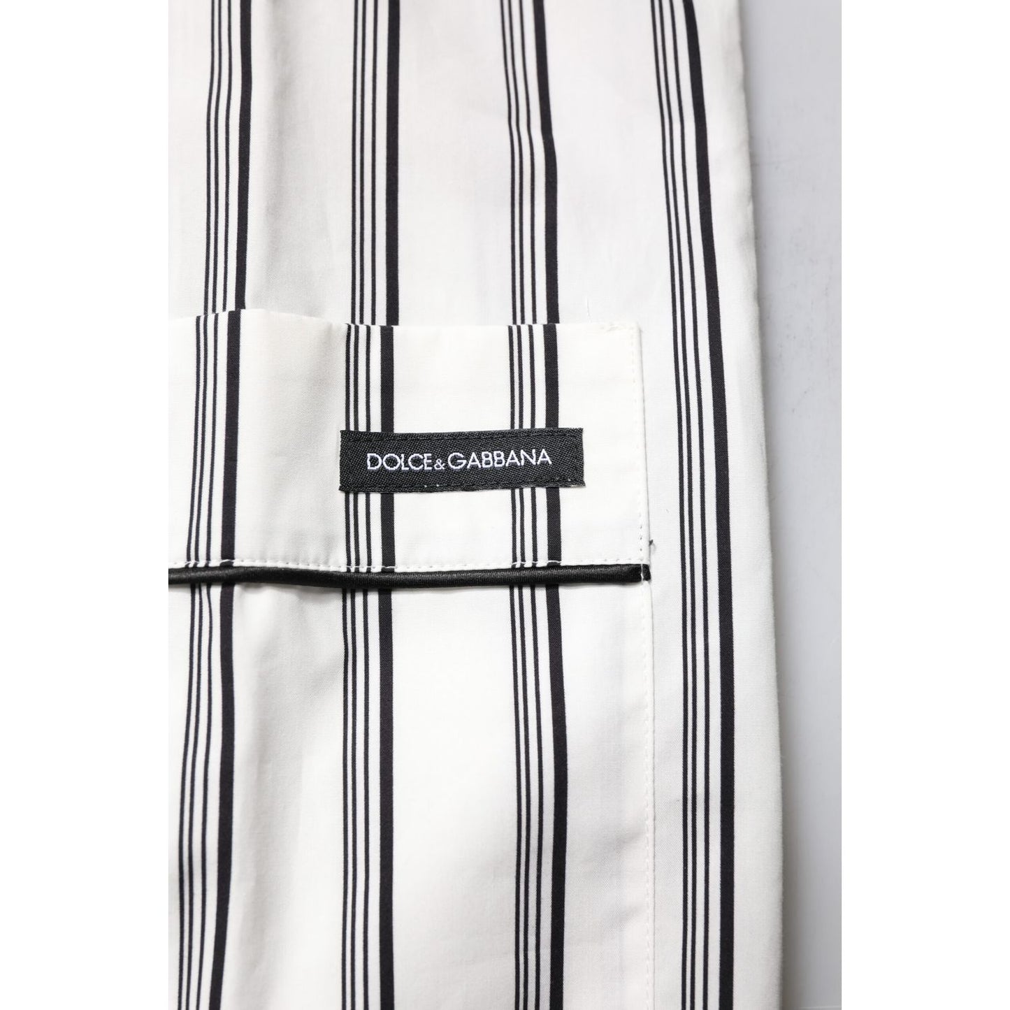 Dolce & Gabbana White Black Stripes Cotton Men Pajama Set Sleepwear