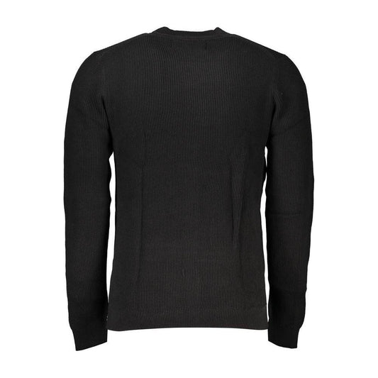 Calvin Klein Sleek Black Crew Neck Sweater with Logo Calvin Klein Black