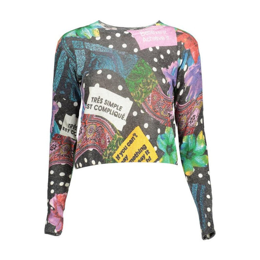 Desigual Black Acrylic Women Sweater Desigual Dim Gray