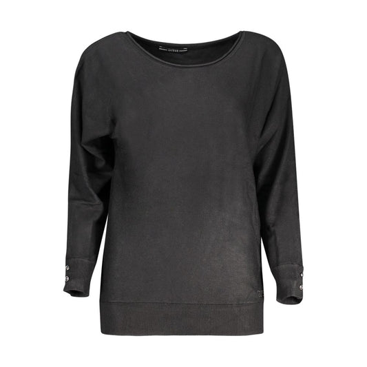Guess Jeans Black Viscose Sweater Guess Jeans Dark Slate Gray