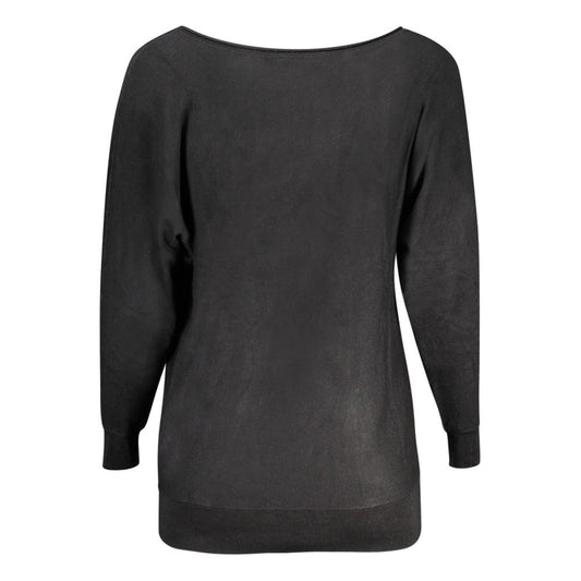 Guess Jeans Black Viscose Sweater Guess Jeans Dark Slate Gray