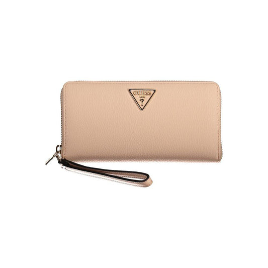 Guess Jeans Pink Polyethylene Women Wallet Guess Jeans Tan