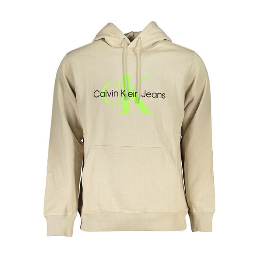 Calvin Klein Beige Hooded Cotton Sweatshirt Calvin Klein Gray