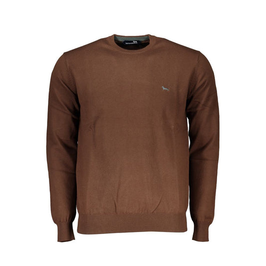 Harmont & Blaine Elegant Crew Neck Embroidered Sweater Harmont & Blaine Dark Olive Green