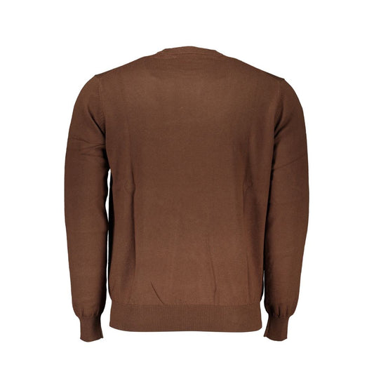 Harmont & Blaine Elegant Crew Neck Embroidered Sweater Harmont & Blaine Dark Olive Green