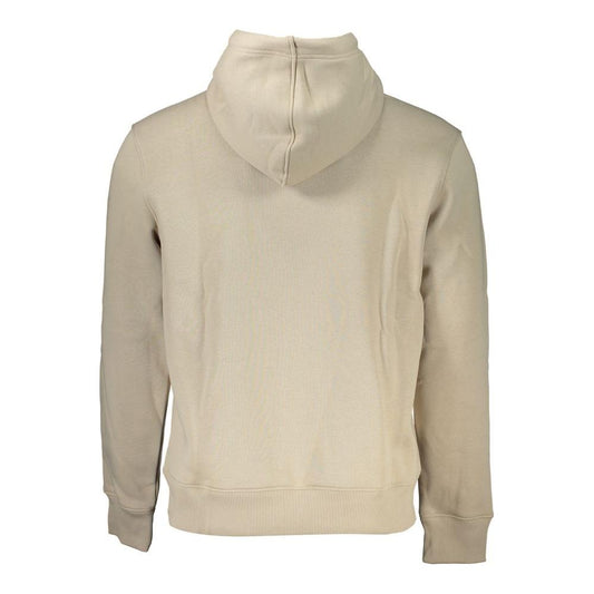 Calvin Klein Beige Fleece Hooded Sweatshirt with Logo Embroidery Calvin Klein Tan