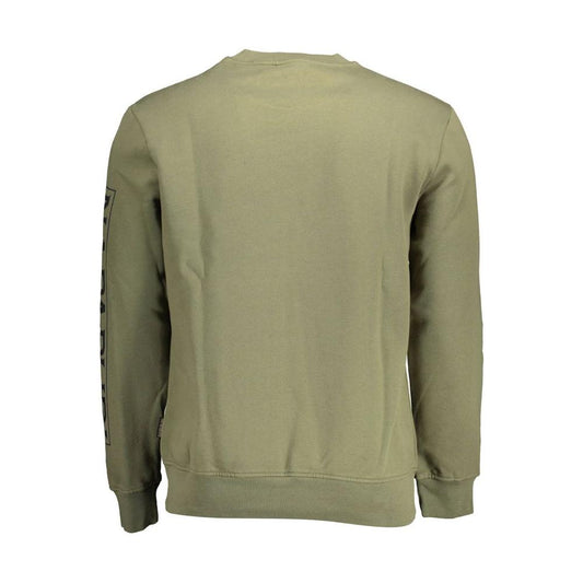 Napapijri Green Cotton Men Sweater Napapijri Slate Gray