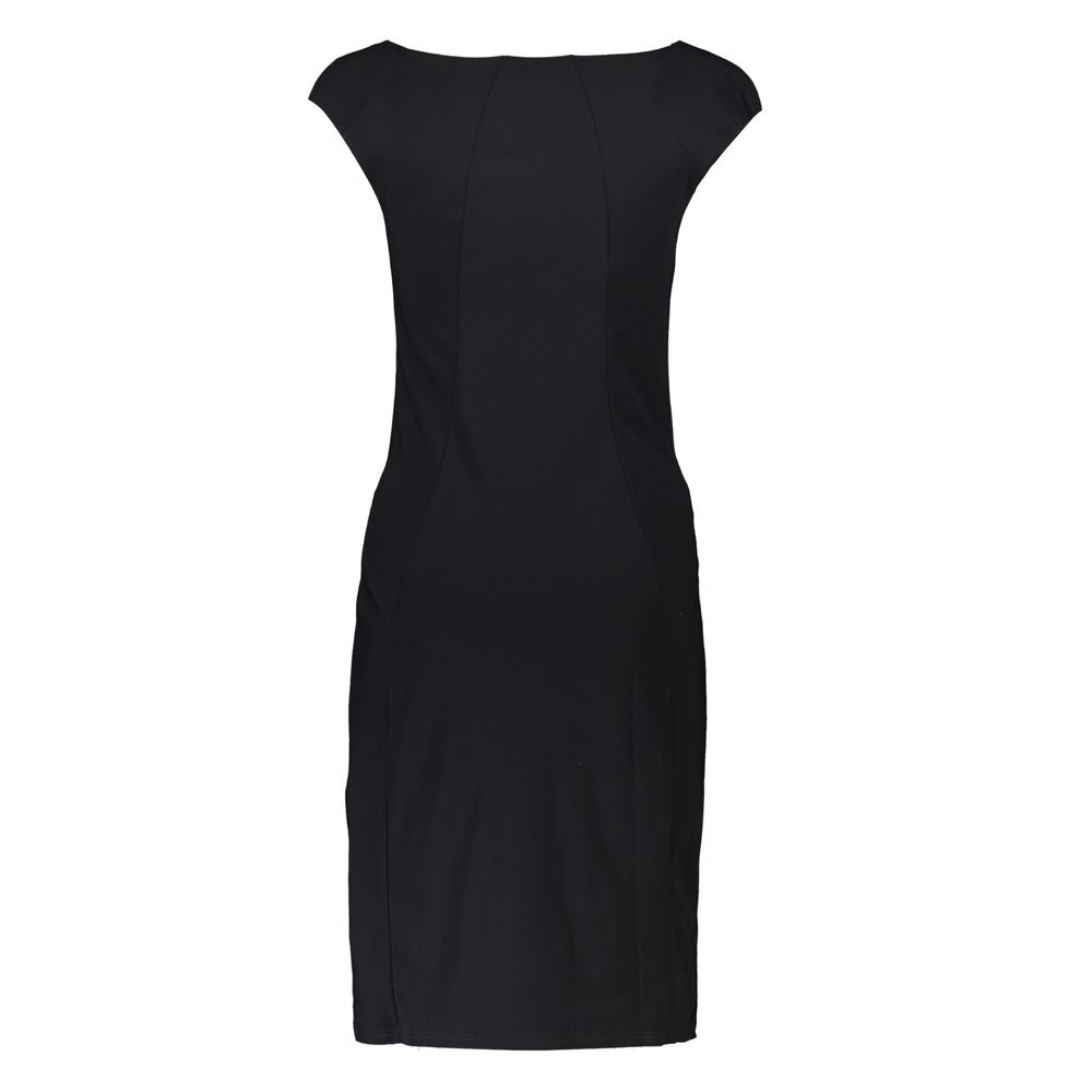 Patrizia Pepe Elegant Black Boat Neck Dress with Wide Straps Patrizia Pepe Black