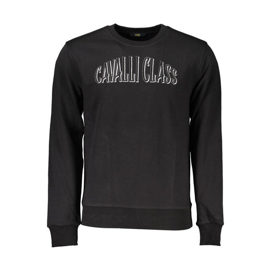 Cavalli Class Black Cotton Men Sweater Cavalli Class Dark Slate Gray