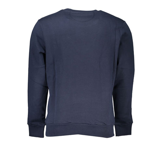 La Martina Chic Blue Crew Neck Embroidered Sweatshirt La Martina Dark Slate Gray