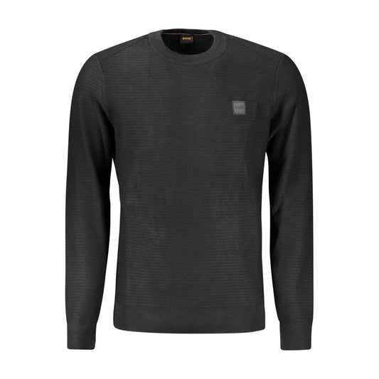 Hugo Boss Black Cotton Men Sweater Hugo Boss Dark Slate Gray