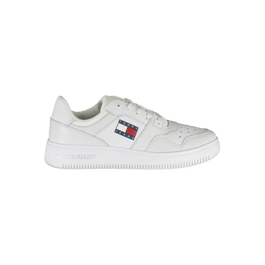 Tommy Hilfiger White Polyester Women Sneaker Tommy Hilfiger Light Gray