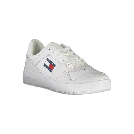 Tommy Hilfiger White Polyester Women Sneaker Tommy Hilfiger Light Gray