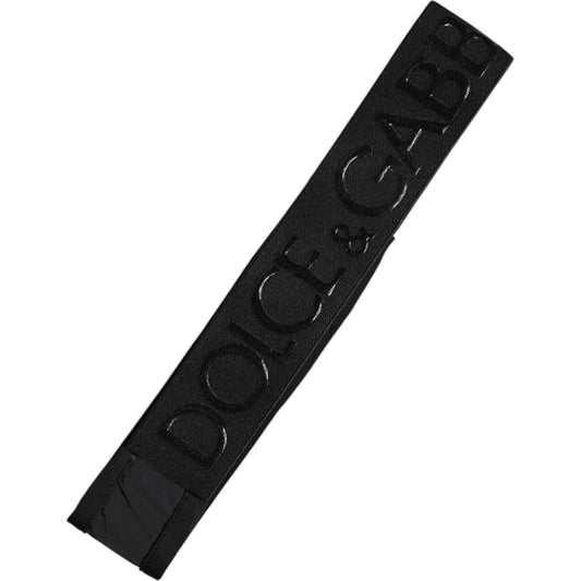 Dolce & Gabbana Black DG Logo Nylon Knitted Men Head Band Hat