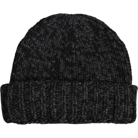 Dolce & Gabbana Gray Cashmere Knitted Winter Beanie Hat