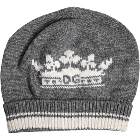 Dolce & Gabbana Gray Cashmere Knitted Winter Beanie Hat