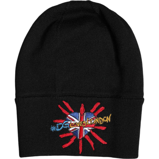 Dolce & Gabbana Black #DGLOVESLONDON Knitted Beanie Hat
