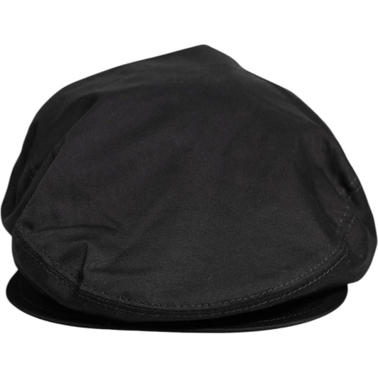 Dolce & Gabbana Black Cotton Newsboy Capello Cabbie Hat