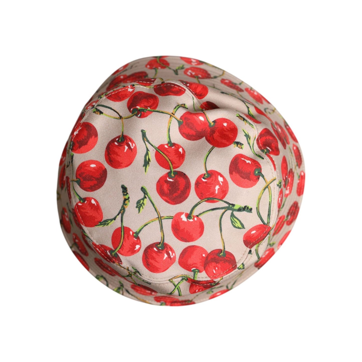 Dolce & Gabbana Beige Cotton Printed Wide Brim Bucket Hat