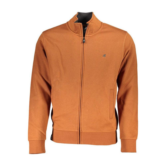 U.S. Grand Polo Elegant Long Sleeve Zip Sweatshirt U.S. Grand Polo Chocolate