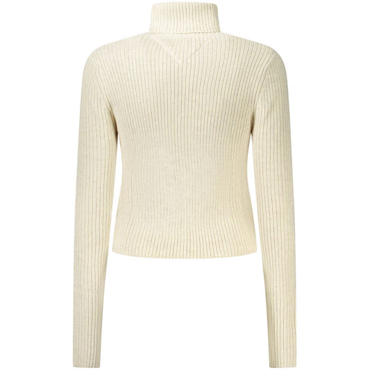 Tommy Hilfiger Beige Polyester Women Sweater Turtleneck Tommy Hilfiger Light Gray