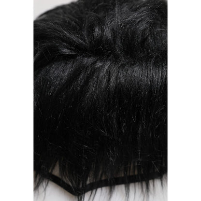 Dolce & Gabbana Black Faux Fur Bucket Hat