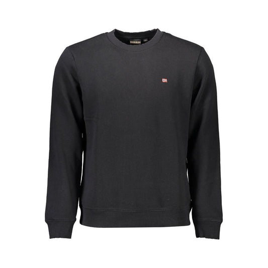 Napapijri Black Cotton Men Sweater Napapijri Dark Slate Gray