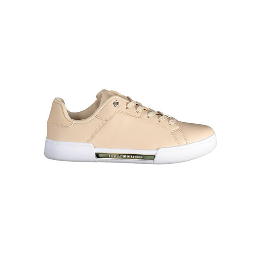 Tommy Hilfiger Pink Leather Women Sneaker Tommy Hilfiger Light Gray