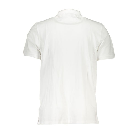 Timberland white cotton polo shirt, short-sleeved, regular fit, with 2 buttons and logo embroidery, made of 100% organic cotton