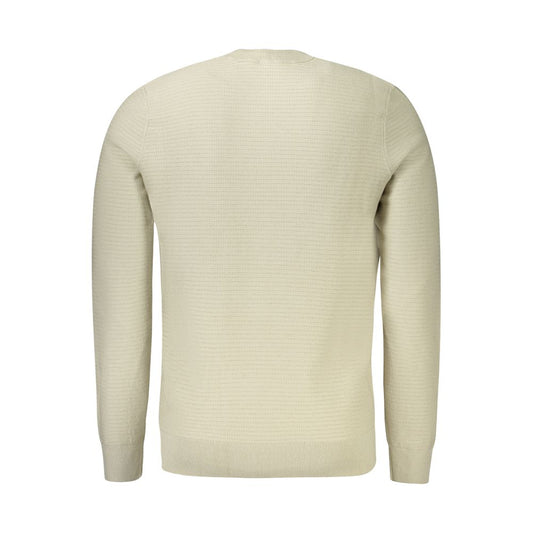 Hugo Boss Beige Cotton Men Sweater Hugo Boss Gray