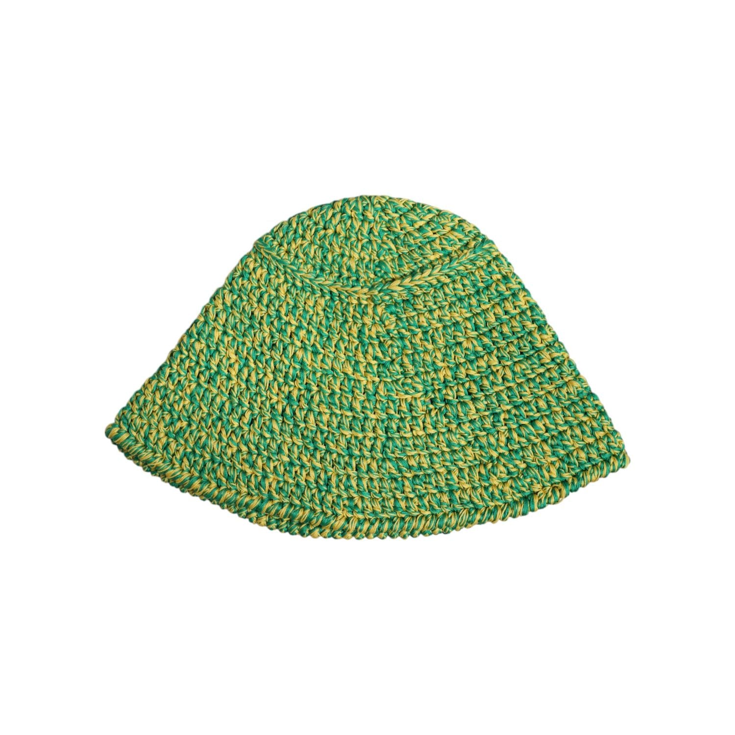 Dolce & Gabbana Green Cotton Crochet DG Logo Bucket Hat